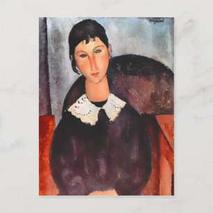 Modigliani Elvira mit weißem Kragen Postkarte