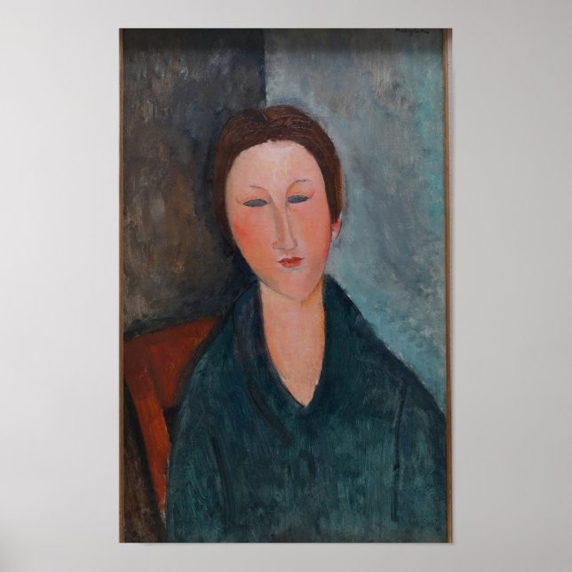 Modigliani Frau mit geschlossener Augen Kunst Prin Poster (Vorne)