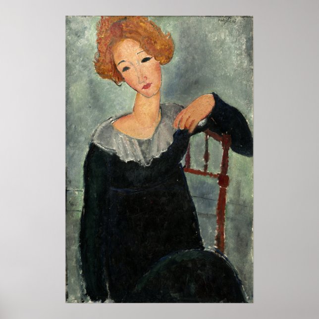 Modigliani - Frau mit Rotem Haar 1917 Poster (Vorne)