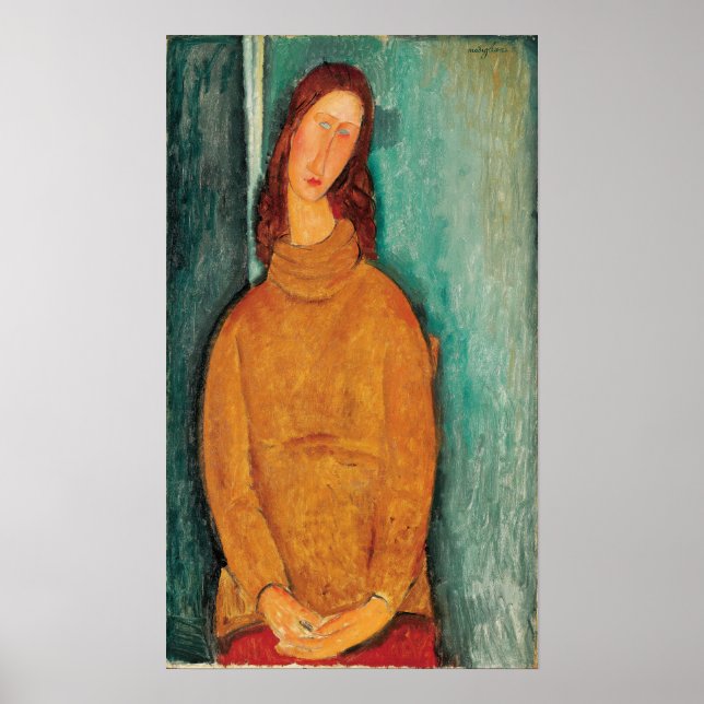 Modigliani - Jeanne Hebuterne in einem gelben Jump Poster (Vorne)