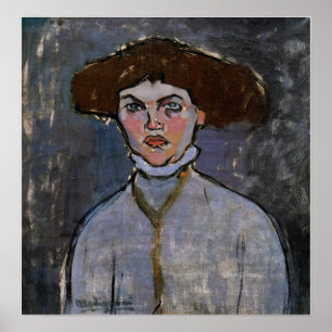 Modigliani - Leiter einer jungen Frau 1908 Poster