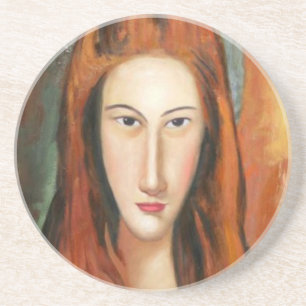 Modigliani - Portrait Jeanne Hebuterneba Untersetz Getränkeuntersetzer