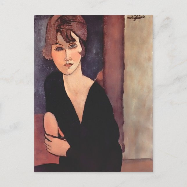 Modigliani Portrait von Madame Reynouard Postkarte (Vorderseite)