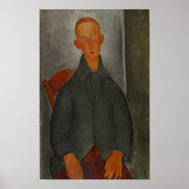 Modigliani Young Man Modern Art Print Poster (Vorne)