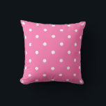 Modisch Farbe Hot Pink Weiße Polka Dots Vorlage Kissen<br><div class="desc">Modisch Farbe Hot Pink weißen Polka Dots Template Farben Square 16" x 16" Polyester Kissen.</div>