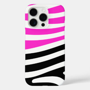 Modisch, Hot Pink und Black Zebra Print iPhone 16 Pro Hülle