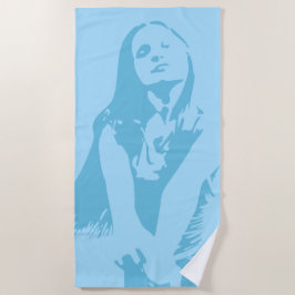 Modisch Light Blue Dancing Girl Silhouette Strandtuch