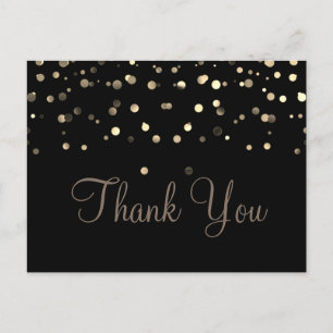 Modisch Preisgünstig Gold Glitter Schwarz Danke Postkarte
