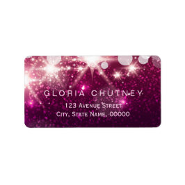 Modisch rosa Glitzer mit Glamour Glitzern Adressaufkleber