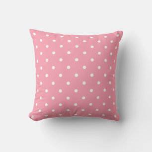 Modisch Rose Pink White Polka Dots Pastellfarben Kissen