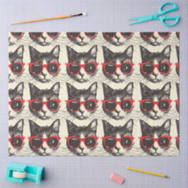 Modisch-stylische Wasserfarbenkatze Seidenpapier