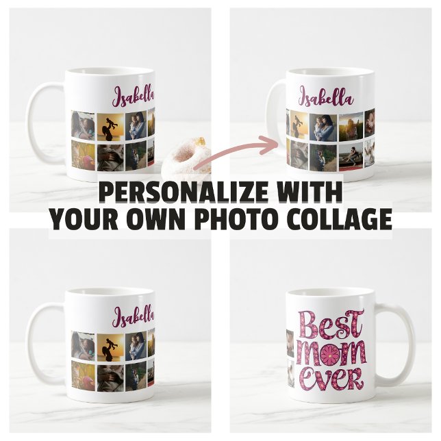 Modisch-Zitat der Mother Keepake-Fotocollage Kaffeetasse (Mother's Keepsake Photo Collage Trendy Quote Coffee Mug
)