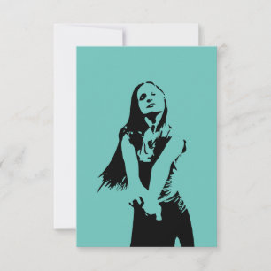 Modische Black Dancing Girl Silhouette Karte