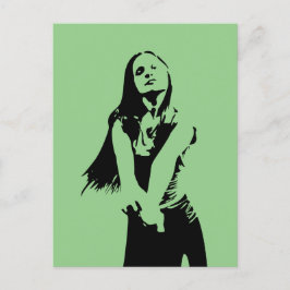 Modische Black Dancing Girl Silhouette Postkarte