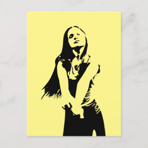 Modische Black Dancing Girl Silhouette Postkarte