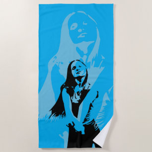 Modische Black Dancing Girl Silhouette Strandtuch
