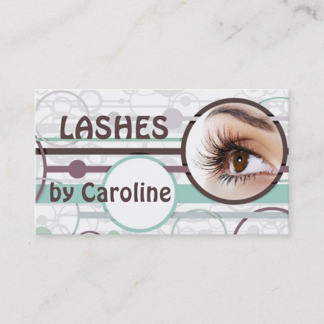 Modische Bubbles Eyelash Extensions Card Visitenkarte (Vorderseite)
