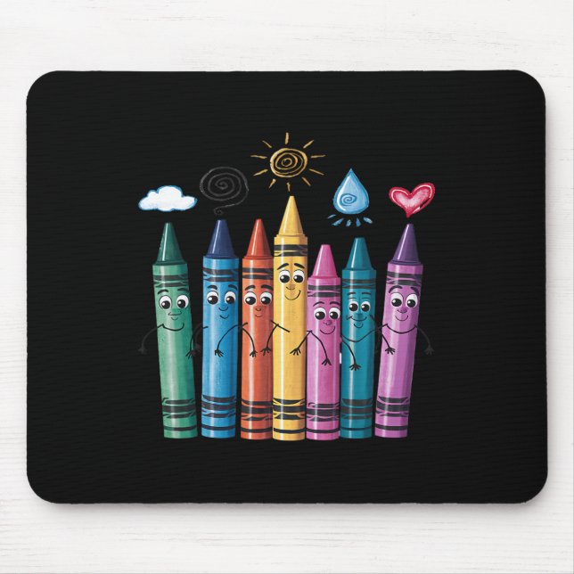 Modische Crayon-Mood-Farbstifte Friyay Unterrichte Mousepad (Vorne)