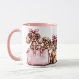 Modische Dackel Hunde rosa Purpur Tasse