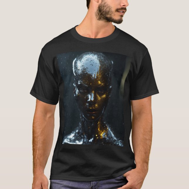 # modische fas: schwarzer T - Shirt für Männer. (Vorderseite)