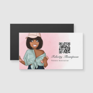 Modische Fitness Instructor Frau Magnetkarte