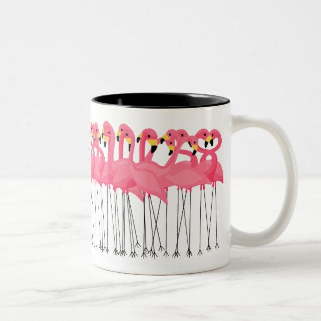 Modische Flamingos Zweifarbige Tasse (Rechts)