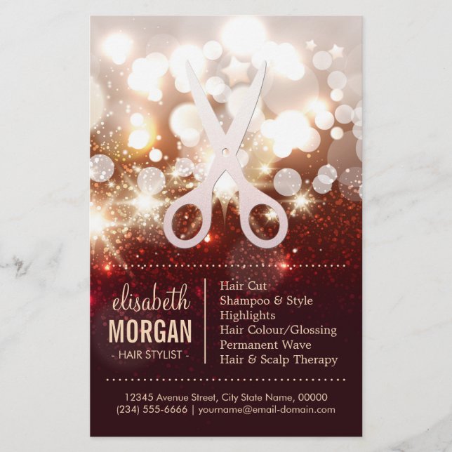Modische Friseurstylist - Gold Glitzer Sparkone Flyer (Vorne)