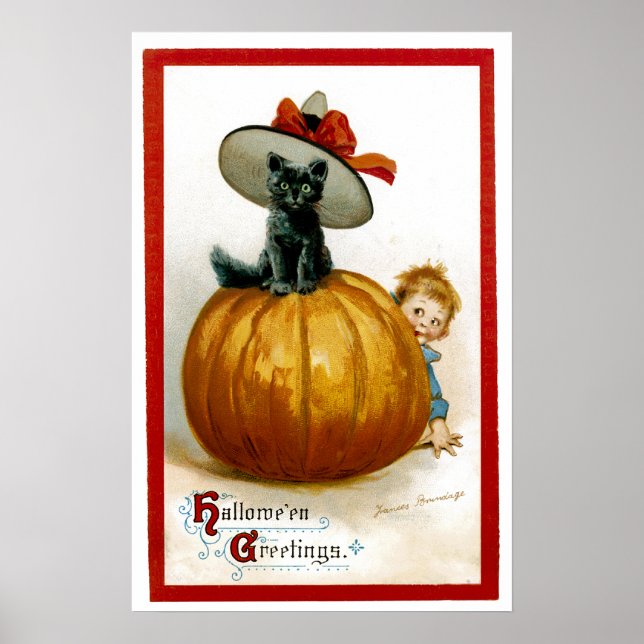 Modische Halloween Kitty Poster (Vorne)