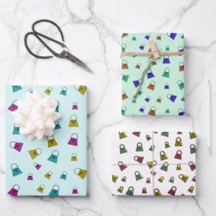 Modische Handtaschen Geschenkpapierbögen Geschenkpapier Set