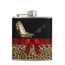 Modische Jaguar Print Stilettos Custom Flask