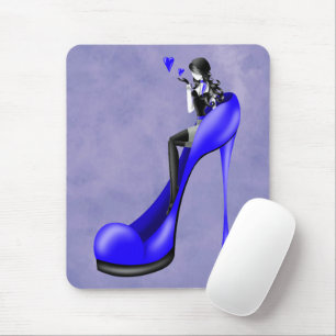 Modische Lady in Stiletto Blue Mouse Mat Mousepad