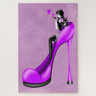 Modische Lady in Stiletto Jigsaw Puzzle
