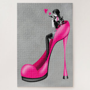 Modische Lady in Stiletto Jigsaw Puzzle