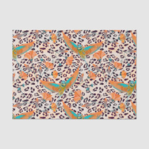 Modische Leopardendrucke, Paradiesvögel Seidenpapier