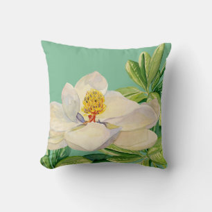 Modische Magnolienblumenkunst dekoratives Kissen