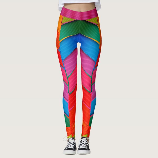 Modische mehrfarbige Leggings (Vorderseite)