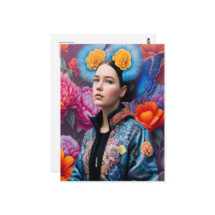 Modische Prinzessin in einer Jacke Postkarte