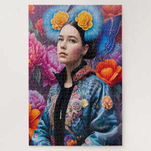 Modische Prinzessin in einer Jacke Puzzle