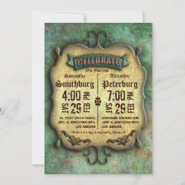 Modische rustikale Patina-Hochzeit laden ein Einladung