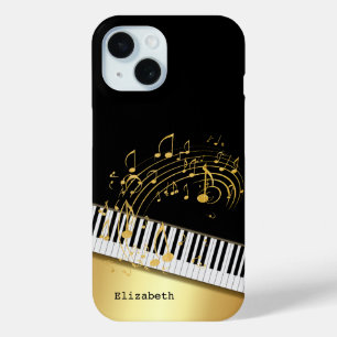 Modische schwarze goldene Noten, Klaviertasten Case-Mate iPhone Hülle