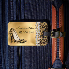 Modische schwarze Stilettos mit Juwelen Gepäckanhänger