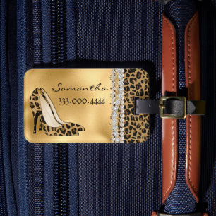 Modische schwarze Stilettos mit Juwelen Gepäckanhänger