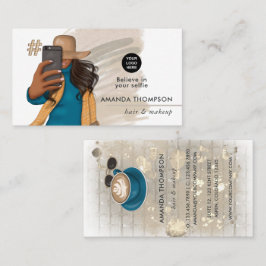 Modische Selfie Girl Business Card Visitenkarte