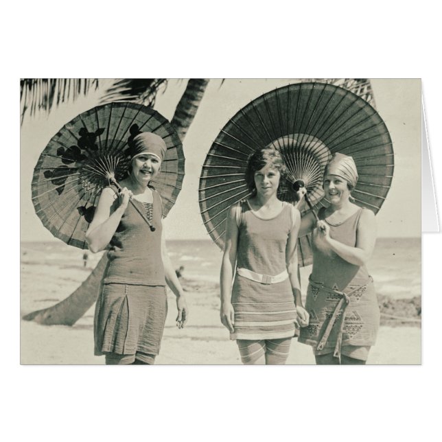 Modische Swimwear 1915 Card (Vorderseite (Horizontal))
