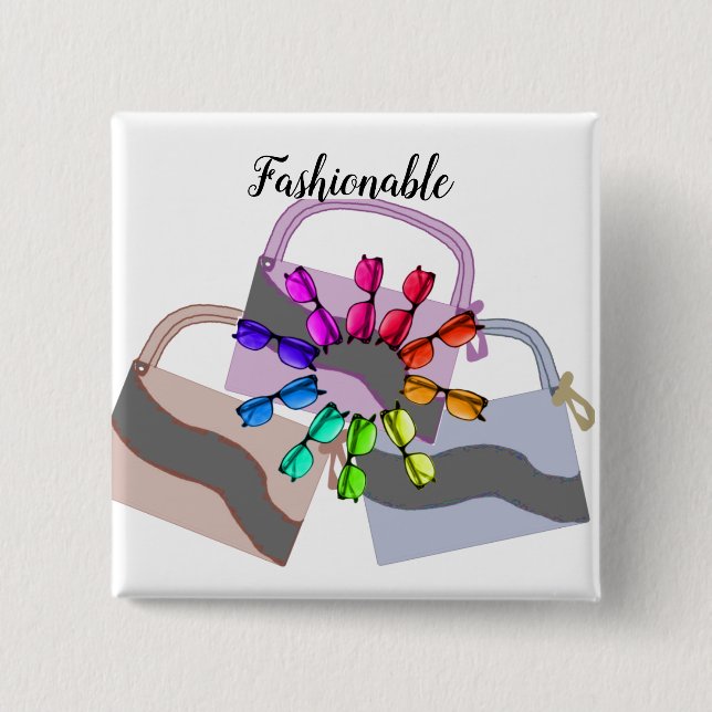 Modische Taschen- und Glass-Taste Button (Vorderseite)