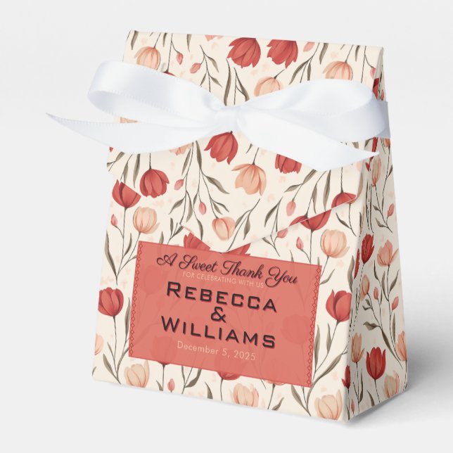 Modische Tulpen-Empfangs-Hochzeitsgunst-Boxen Geschenkschachtel (Vorderseite)