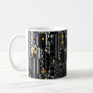 Modische und trendige Collage nahtlos Muster w Kaffeetasse