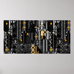 Modische und trendige Collage nahtlos Muster w Poster