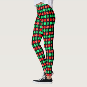 Modische Weihnachts-Strumpfhose mit Punkten Leggings