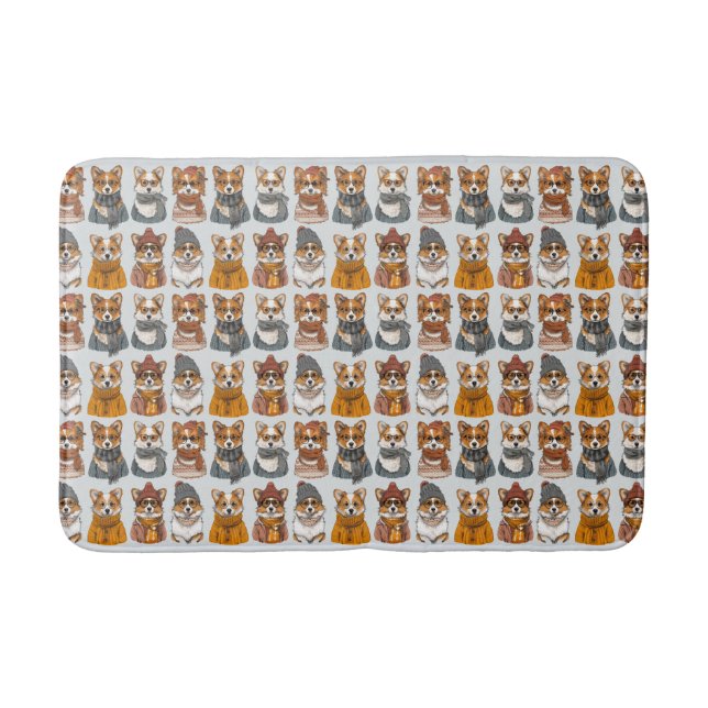 Modische Welsh Corgi Hunde Badematte (Vorderseite)